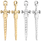12Pcs 2 Colors 304 Stainless Steel Pendants, Sword Charm, Golden & Stainless Steel Color, 40x10.5x2.5mm, Hole: 2.5mm, 6pcs/color 