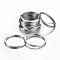 Tarnish Resistant 304 Stainless Steel Keychain Clasps, Split Key Rings, Stainless Steel Color, 30x3mm