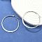 Tarnish Resistant 304 Stainless Steel Big Hoop Earrings, Hypoallergenic Earrings, Flat Ring Shape, Stainless Steel Color, 12 Gauge, 44~46x2mm, Pin: 0.7x1mm