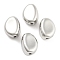 CCB Plastic Beads, Oval, Platinum, 14x10.5x8mm, Hole: 1.6mm, about 641pcs/500g