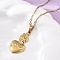 Fire Thorn Sacred Heart of Jesus 304 Stainless Steel Pendant Necklaces, Ion Plating(IP), Real 18K Gold Plated, 17.91 inch(45.5cm)