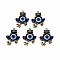 Alloy Pendants, with Resin and Rhinestone, Cadmium Free & Lead Free, Frog, Antique Bronze, 37.5x27.5x5mm, Hole: 2mm