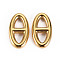 304 Stainless Steel Links Connectors, Oval, Real 14K Gold Plated, 21x12x3.5mm, Hole: 5.5mm