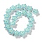 Glass Imitation Jade Beads Strands, Hand Drawn Beads, with Enamel, Star, Deep Sky Blue, 21.5x22x11mm, Hole: 1.3mm, about 20pcs/strand, 14.96 inch(38cm)