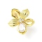 Brass Micro Pave Clear Cubic Zirconia Pendants, Flower Charms, Real 18K Gold Plated, 14.5x15.5x8mm, Hole: 3.5mm