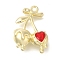 Alloy Rhinestone Pandants, Cherry Charms, Hyacinth, 23x16x7.5mm, Hole: 1.7mm