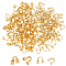 PH PandaHall 120pcs Gold Wire Guard 14k Gold 2 Size Wire Guardian Tarnish Resistant Brass Wire Cable Protector, Gold Loop Wire Protectors for DIY Jewelry Making Bracelet
