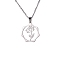 Non-Tarnish 304 Stainless Steel Pendant Necklaces, July Lotus, 16.14~19.69 inch(41~50cm)