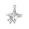 Brass Pendants, Cadmium Free & Nickel Free & Lead Free, Star Charms, Platinum, 23x19x4mm, Hole: 1.5mm