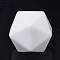 Food Grade Eco-Friendly Silicone Focal Beads, Icosahedron, Snow, 16.5x16.5x16.5mm, Hole: 2mm