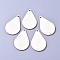 Unfinished Blank Poplar Wood Big Pendants, Undyed, Teardrop, for Jewelry Making, Floral White, 61.5x39.5x2.5mm, Hole: 3mm