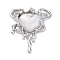 Rack Plating Alloy Pendants, with Resin, Cadmium Free & Nickel Free & Lead Free,  Heart, Platinum, 25.5x21.5x6mm, Hole: 1.6mm