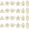 Eco-Friendly Iron Pendants, with Brass Wire Wrapped and Glass inside, Cadmium Free & Lead Free, Mixed Shapes, Light Gold, 24pcs/box