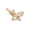 Brass Micro Pave Clear Cubic Zirconia Pendants, Cadmium Free & Nickel Free & Lead Free, Butterfly Charms, Real 18K Gold Plated, 14x19x4mm, Hole: 1.2mm