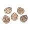 Natural Dalmatian Jasper Pendants, with Brass Findings, Teardrop, Golden, 42~42.5x32~32.5x2~3mm, Hole: 2mm