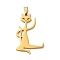 304 Stainless Steel Pendants, Laser Cut, Kung Fu Cat Charm, Real 18K Gold Plated, 34x21x1mm, Hole: 6x3mm