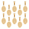 10Pcs Oval with Virgin Mary & Word 304 Stainless Steel Charms, Golden, 13.5x8x1.5mm, Hole: 4x7mm