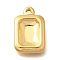 304 Stainless Steel Charms, Rectangle Charms, Ion Plating(IP), Real 18K Gold Plated, 14.5x9.5x3.5mm, Hole: 1.8mm