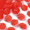 Transparent Frosted Acrylic Pendants, Petaline, Red, 16x14.5x3mm, Hole: 1.6mm