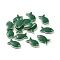 Brass Charms, Cadmium Free & Nickel Free & Lead Free, with Enamel, Fish, Raw(Unplated), Green, 13.5x7.5x2mm, Hole: 1.2mm