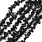 Natural Obsidian Beads Strands, Chip, 1.5~4.5x3~13x2.5~8mm, Hole: 0.6mm, 30.94~31.97 inch(78.6~81.2cm)