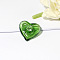 Handmade Lampwork Perfume Bottle Pendant, Square&Heart, Green, 22x25mm