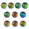 Translucent Glass Cabochons, Changing Color Mood Cabochons, Half Round/Dome, Black, 10x6.5mm, 10Pcs/bag
