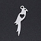 Non-Tarnish 201 Stainless Steel Pendants, Bird with Heart, Stainless Steel Color, 25x7x1mm, Hole: 1.5mm