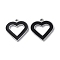 304 Stainless Steel Pendants, with Enamel, Heart Charm, Stainless Steel Color, 17x16x1.5mm, Hole: 1.4mm