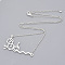 Unisex Alloy Pendant Necklaces, with Brass Rolo Chains and Lobster Claw Clasps, Nickel Free, 925 Sterling Silver Plated, 20.8 inch(51cm)