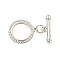 Brass Toggle Clasps, Cadmium Free & Nickel Free & Lead Free, Ring, Platinum, Ring: 14x12x1.4mm, Hole: 1.2mm, Bar: 14.5x5x2.5mm, Hole: 1.6mm