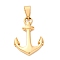 304 Stainless Steel Pendants, Ion Plating(IP), Anchor Charms, Golden, 30x21x3.5mm, Hole: 7.5x5mm