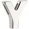 Sterling Silver Beads, with S925 Stamp, Letter A~Z, Letter Y, 8x9mm, Hole: 4mm