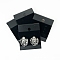 PVC Display Cards, with Velvet, for Earring, Rectangle, Black, 5.2x4.3cm