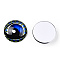 Glass Cabochons, Half Round with Eye, Kaleidoscope, Blue, 20x6.5mm
