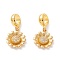 Brass Cubic Zirconia European Dangle Charms, Largr Hole Pendants, Long-Lasting Plated, Real 18K Gold Plated, Flower, Clear, 22.5~23mm, Hole: 5mm, Pendant: 13.5~14x11.5x3mm