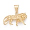 304 Stainless Steel Pendants, Lion, Golden, 21x36.5x10mm, Hole: 6.5x12mm