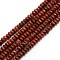 Faceted Natural Red Jasper Rondelle Bead Strands, 4x2mm, Hole: 1mm, about 185~195pcs/strand, 14.9~15.6 inch
