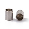 Tarnish Resistant 201 Stainless Steel Cord Ends, End Caps, Column, Stainless Steel Color, 6x5mm, Inner Diameter: 4mm