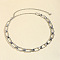 Alloy Rectangle Link Chain Waist Belly Body Chains, Platinum, 650mm
