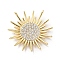 Brass Micro Pave Cubic Zirconia Pendants, Cadmium Free & Nickel Free & Lead Free, Sun, Real 18K Gold Plated, 22x23x3mm, Hole: 0.9mm