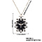 Fashionable Brass Enamel Oval Evil Eye Pendant Necklaces with Black Shiny Cubic Zirconia, Platinum, Black, 15.75 inch(40cm)