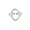 Non-Tarnish 304 Stainless Steel Open Oval Wide Cuff Ring for Women, Stainless Steel Color, US Size 7 1/4(17.5mm)