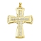 Rack Plating Brass Pave Cubic Zirconia Pendants, Lead Free & Cadmium Free, Real 18K Gold Plated, Long-Lasting Plated, Real 18K Gold Plated, 46.5x35.5x2.5mm, Hole: 4x3.5mm