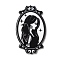 Halloween Acrylic Pendants, Witch, Oval, 46.5x27.5x2.5mm, Hole: 1.8mm