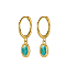 925 Sterling Siliver Enamel Oval Dangle Hoop Earrings, with S925 Stamp, Real 18K Gold Plated, 21x6mm