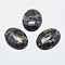 Brass Line Amethyst Cabochons, Flat Oval, 30x22x6mm