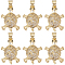 Beebeecraft 1 Box 6Pcs Tortoise Charms 18K Gold Plated Cubic Zirconia Sea Animal Turtle Charms with Closed Jumping Ring for Jewellery Making DIY Bracelet Necklace