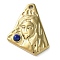 PVD Vacuum Plating 316 Stainless Steel Pendants, with Natural Lapis Lazuli, Triangle, Real 18K Gold Plated, 24x18.5x3.5mm, Hole: 1.8mm