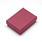 Cardboard Jewelry Set Box, for Ring, Necklace, Rectangle, FireBrick, 9x7x3cm